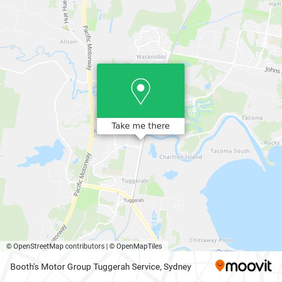 Booth's Motor Group Tuggerah Service map