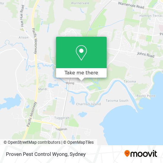 Proven Pest Control Wyong map