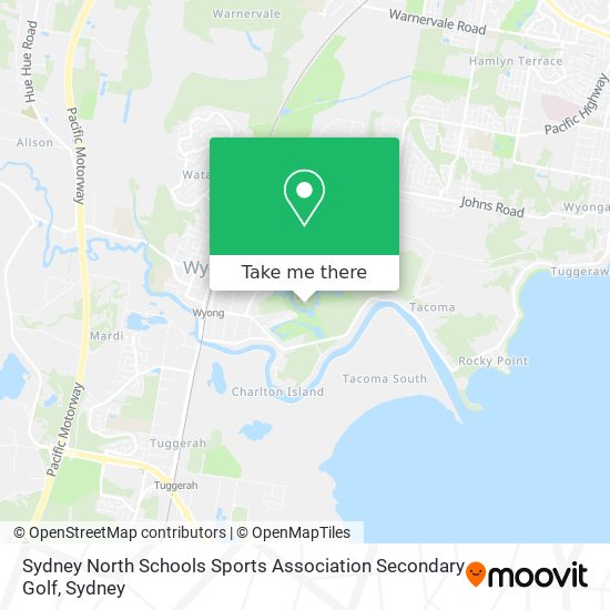 Sydney North Schools Sports Association Secondary Golf map
