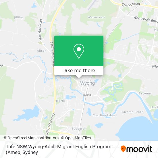 Mapa Tafe NSW Wyong-Adult Migrant English Program