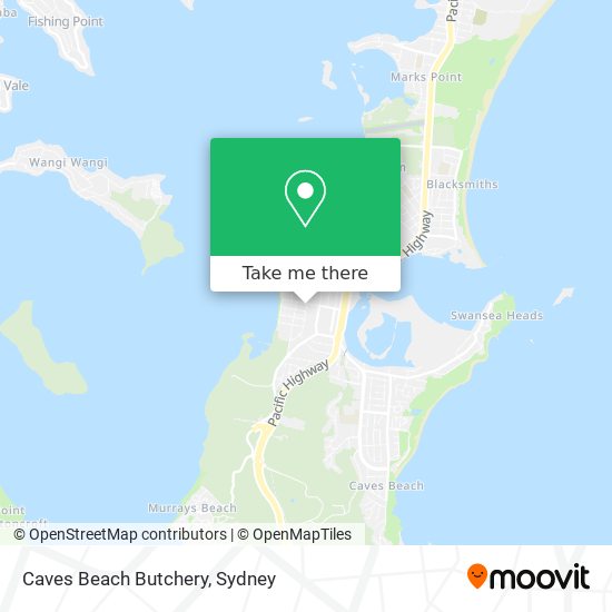 Mapa Caves Beach Butchery