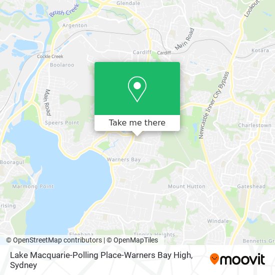 Mapa Lake Macquarie-Polling Place-Warners Bay High