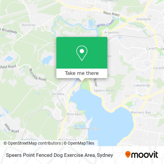 Mapa Speers Point Fenced Dog Exercise Area