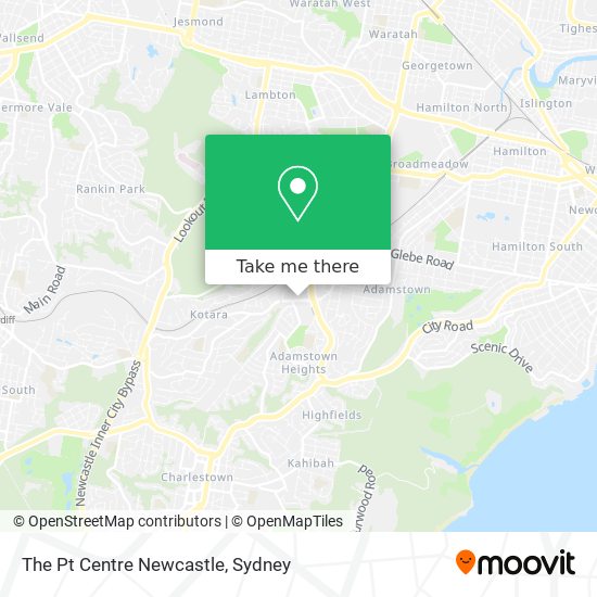 The Pt Centre Newcastle map