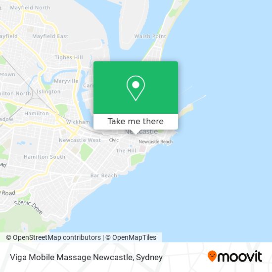 Viga Mobile Massage Newcastle map