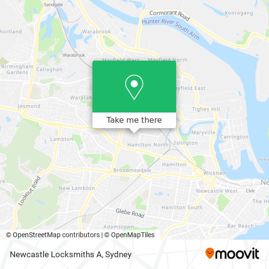 Mapa Newcastle Locksmiths A