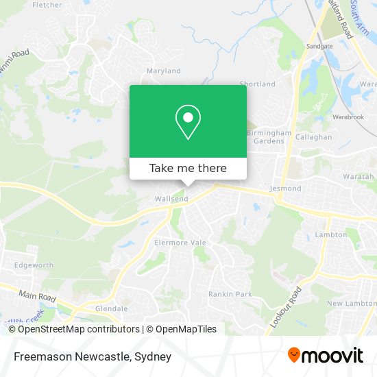 Freemason Newcastle map