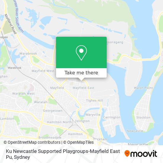 Ku Newcastle Supported Playgroups-Mayfield East Pu map