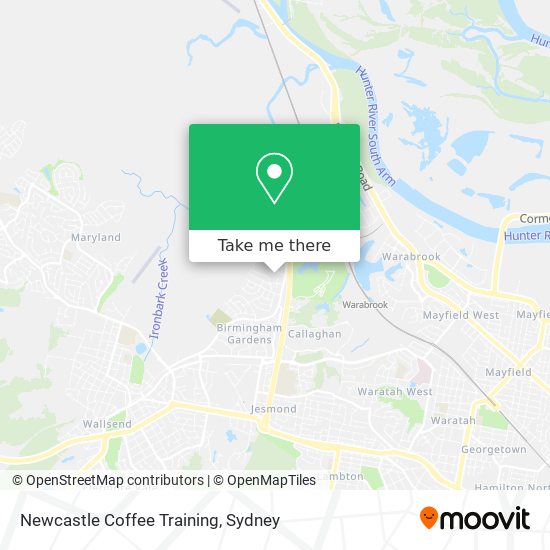 Newcastle Coffee Training map