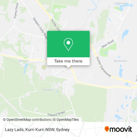 Mapa Lazy Lads, Kurri Kurri NSW