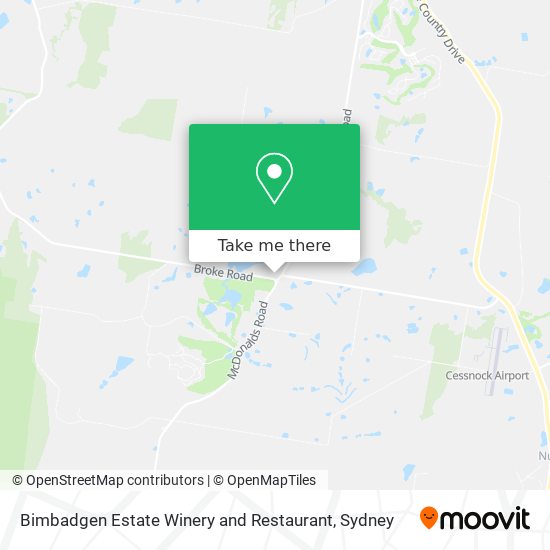 Bimbadgen Estate Winery and Restaurant map