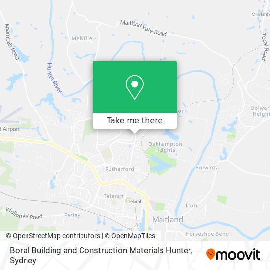 Boral Building and Construction Materials Hunter map