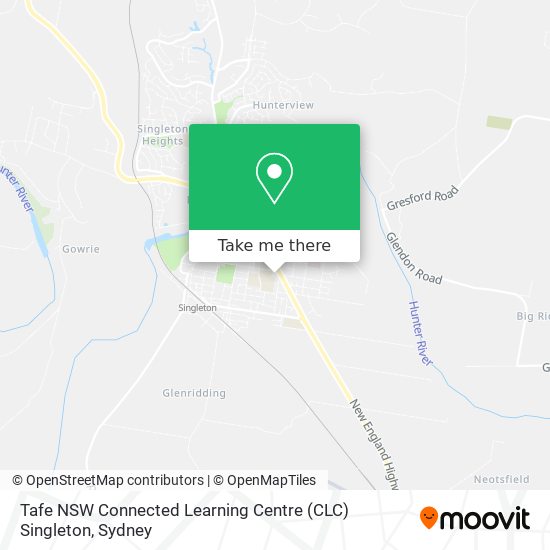 Tafe NSW Connected Learning Centre (CLC) Singleton map