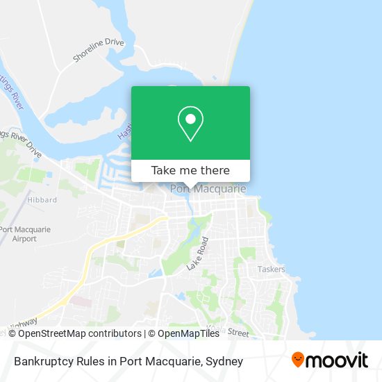 Bankruptcy Rules in Port Macquarie map