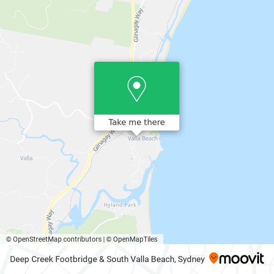 Deep Creek Footbridge & South Valla Beach map