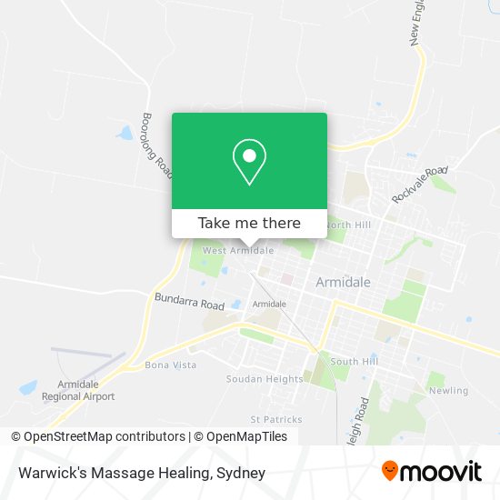 Mapa Warwick's Massage Healing