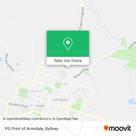 Mapa PG Print of Armidale