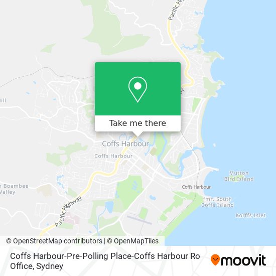 Coffs Harbour-Pre-Polling Place-Coffs Harbour Ro Office map