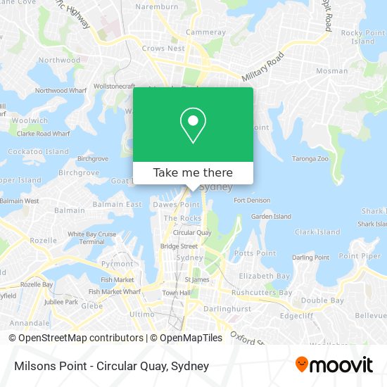 Mapa Milsons Point - Circular Quay