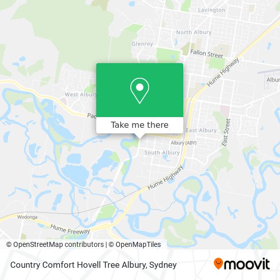 Mapa Country Comfort Hovell Tree Albury