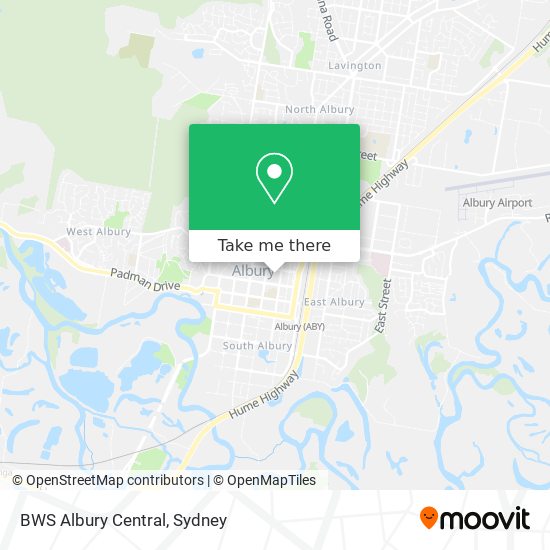 Mapa BWS Albury Central