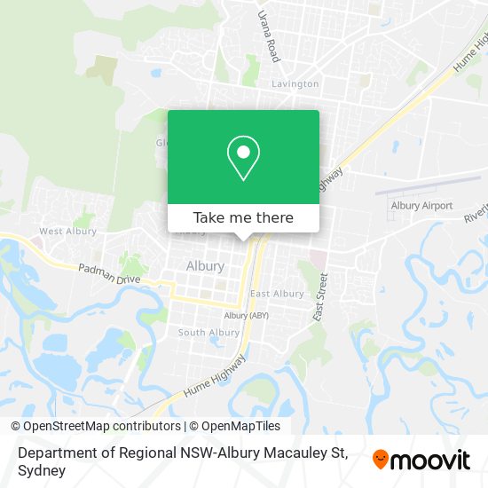 Mapa Department of Regional NSW-Albury Macauley St