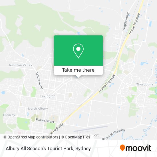 Mapa Albury All Season's Tourist Park