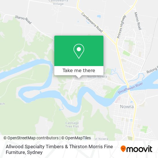 Mapa Allwood Specialty Timbers & Thirston Morris Fine Furniture