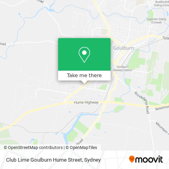 Club Lime Goulburn Hume Street map