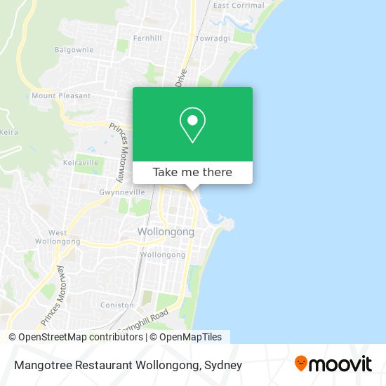 Mapa Mangotree Restaurant Wollongong