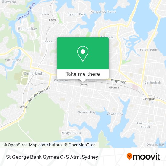 Mapa St George Bank Gymea O/S Atm