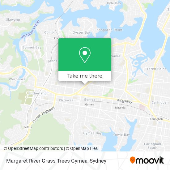 Margaret River Grass Trees Gymea map