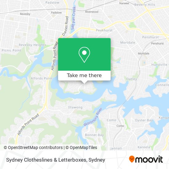 Mapa Sydney Clotheslines & Letterboxes