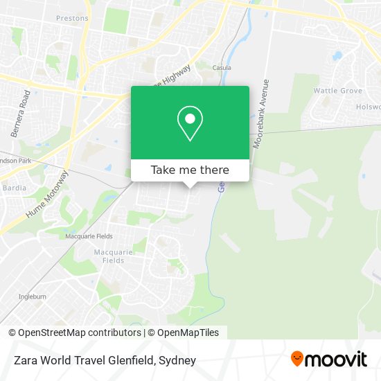 Zara World Travel Glenfield map