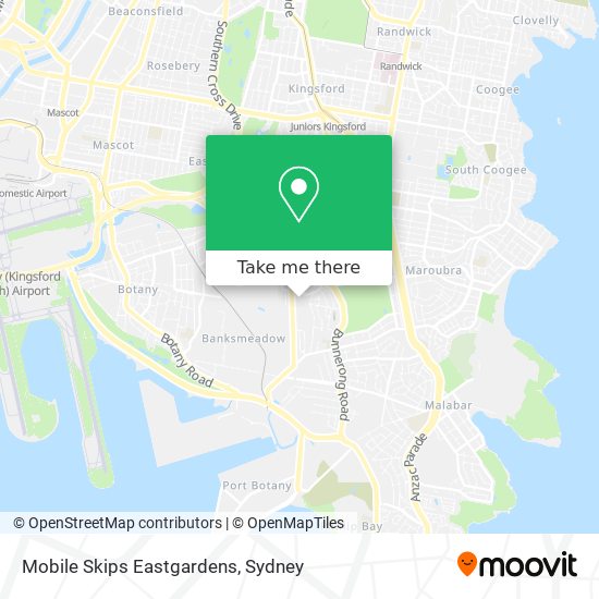 Mapa Mobile Skips Eastgardens