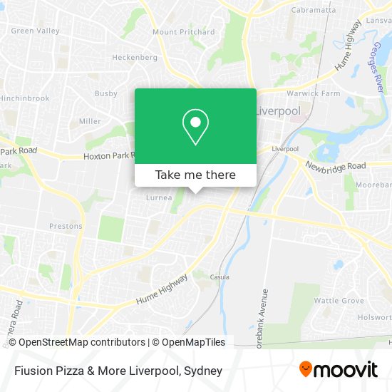 Mapa Fiusion Pizza & More Liverpool