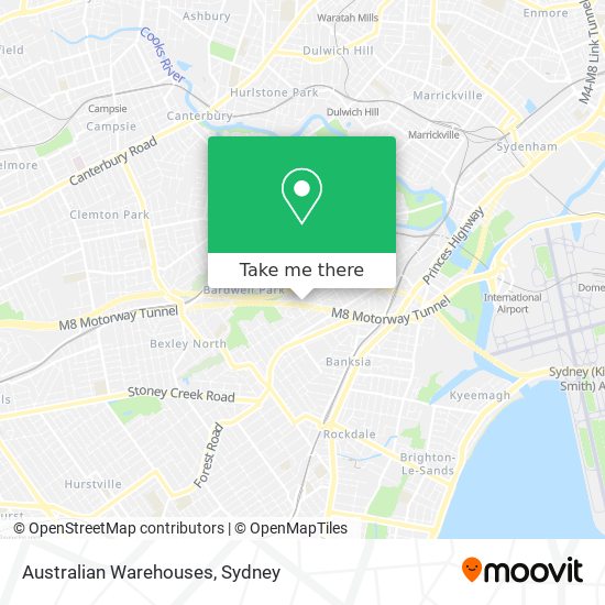 Mapa Australian Warehouses