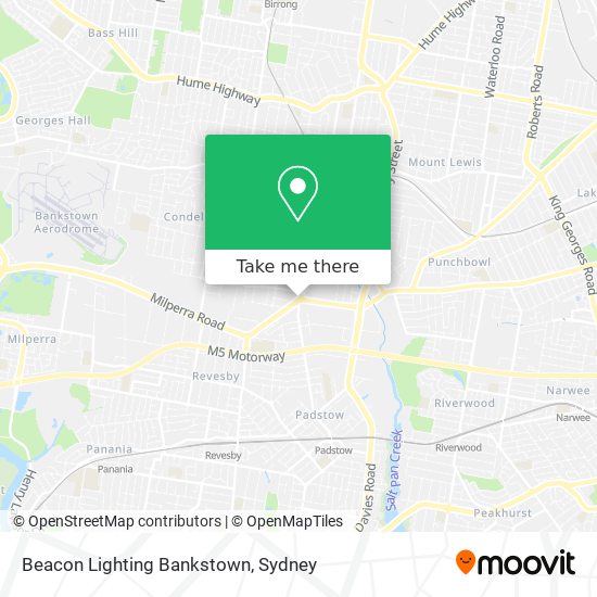 Mapa Beacon Lighting Bankstown