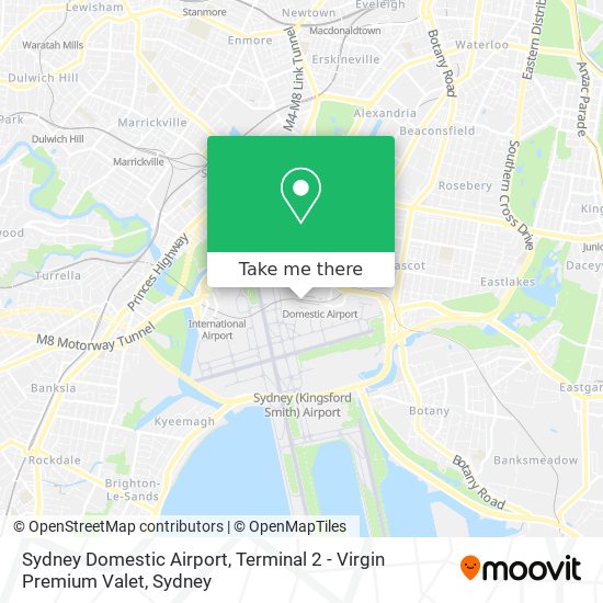 Mapa Sydney Domestic Airport, Terminal 2 - Virgin Premium Valet