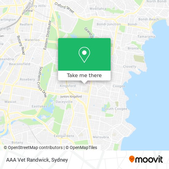 AAA Vet Randwick map