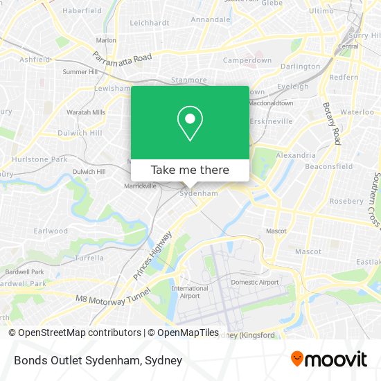 Mapa Bonds Outlet Sydenham