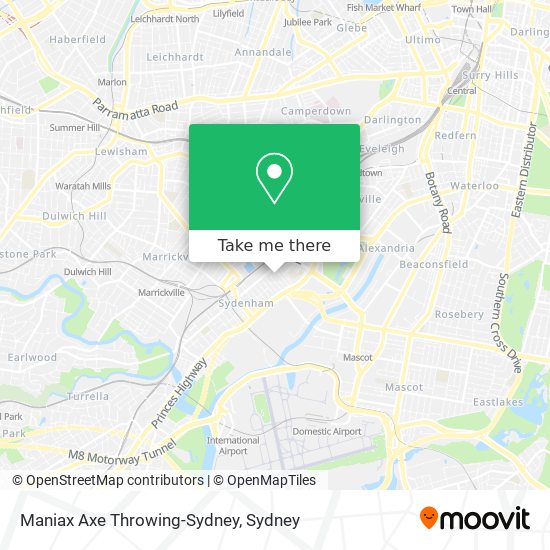 Maniax Axe Throwing-Sydney map