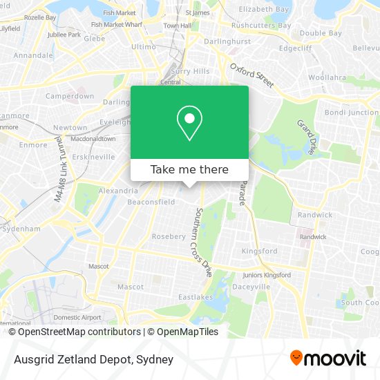 Mapa Ausgrid Zetland Depot