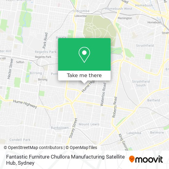 Mapa Fantastic Furniture Chullora Manufacturing Satellite Hub