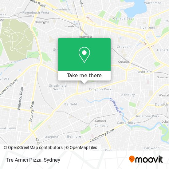 Tre Amici Pizza map