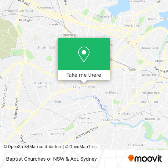 Baptist Churches of NSW & Act map