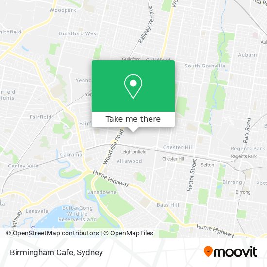 Birmingham Cafe map