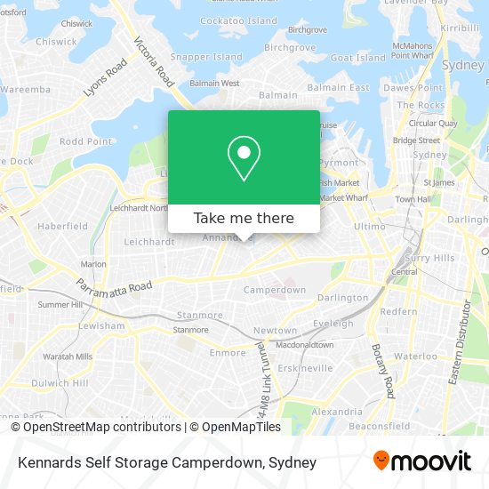 Mapa Kennards Self Storage Camperdown