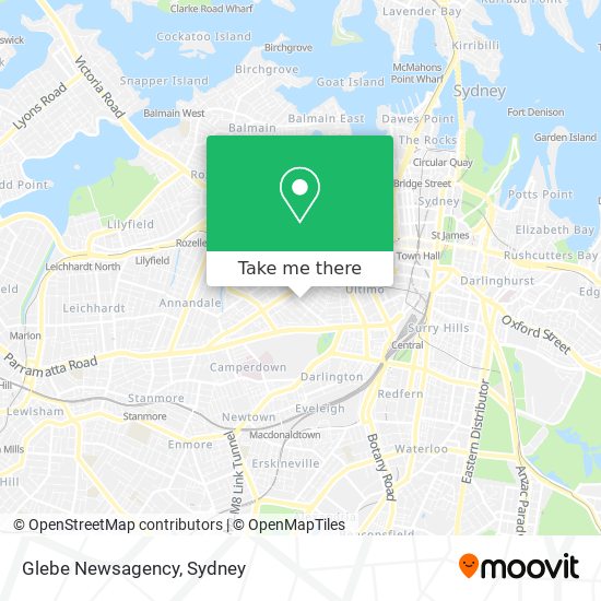 Mapa Glebe Newsagency