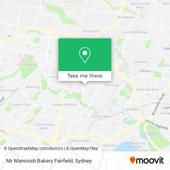 Mapa Mr Manoosh Bakery Fairfield